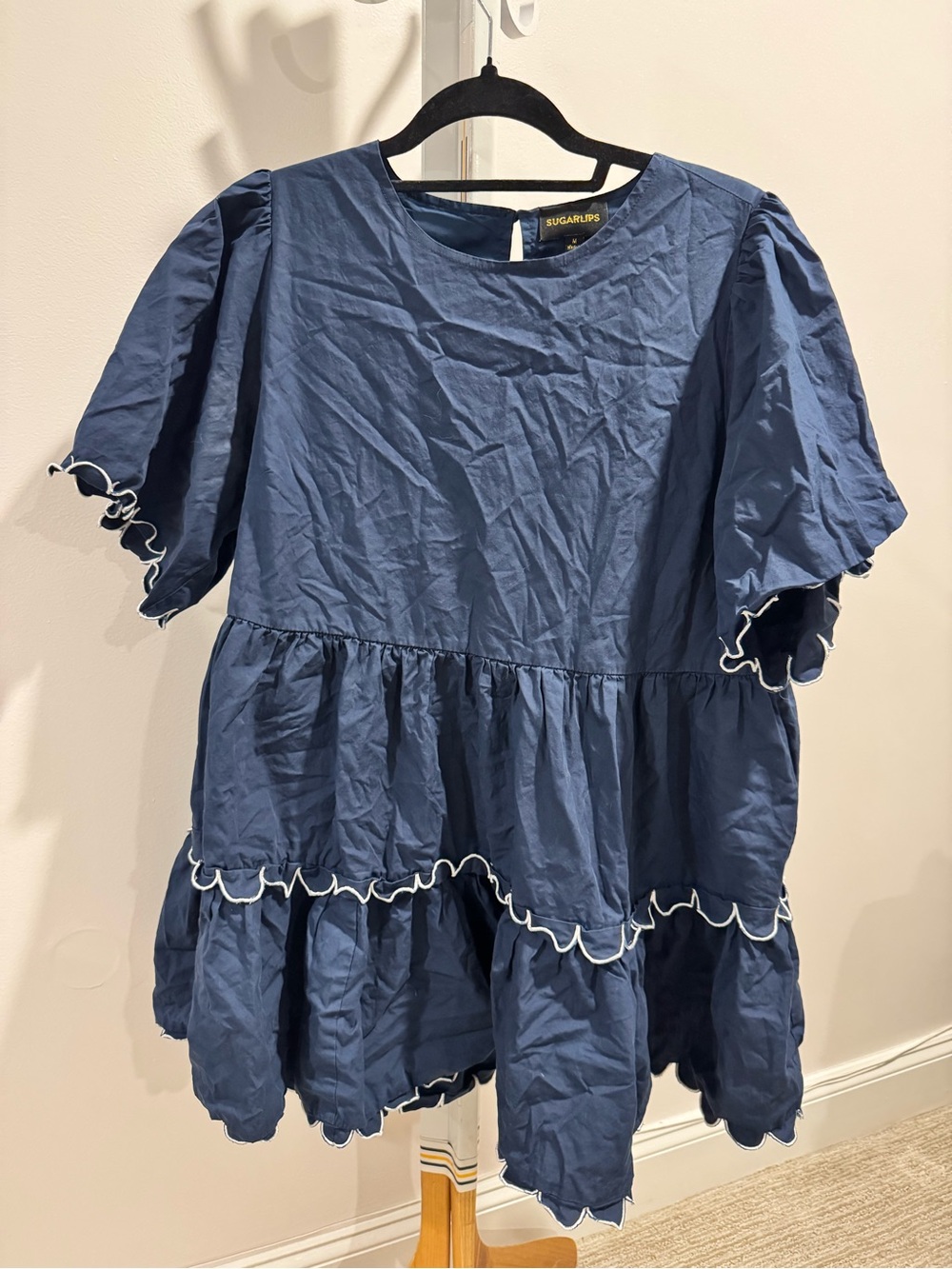 Sugarlips Navy Blue Casual Pullover Top